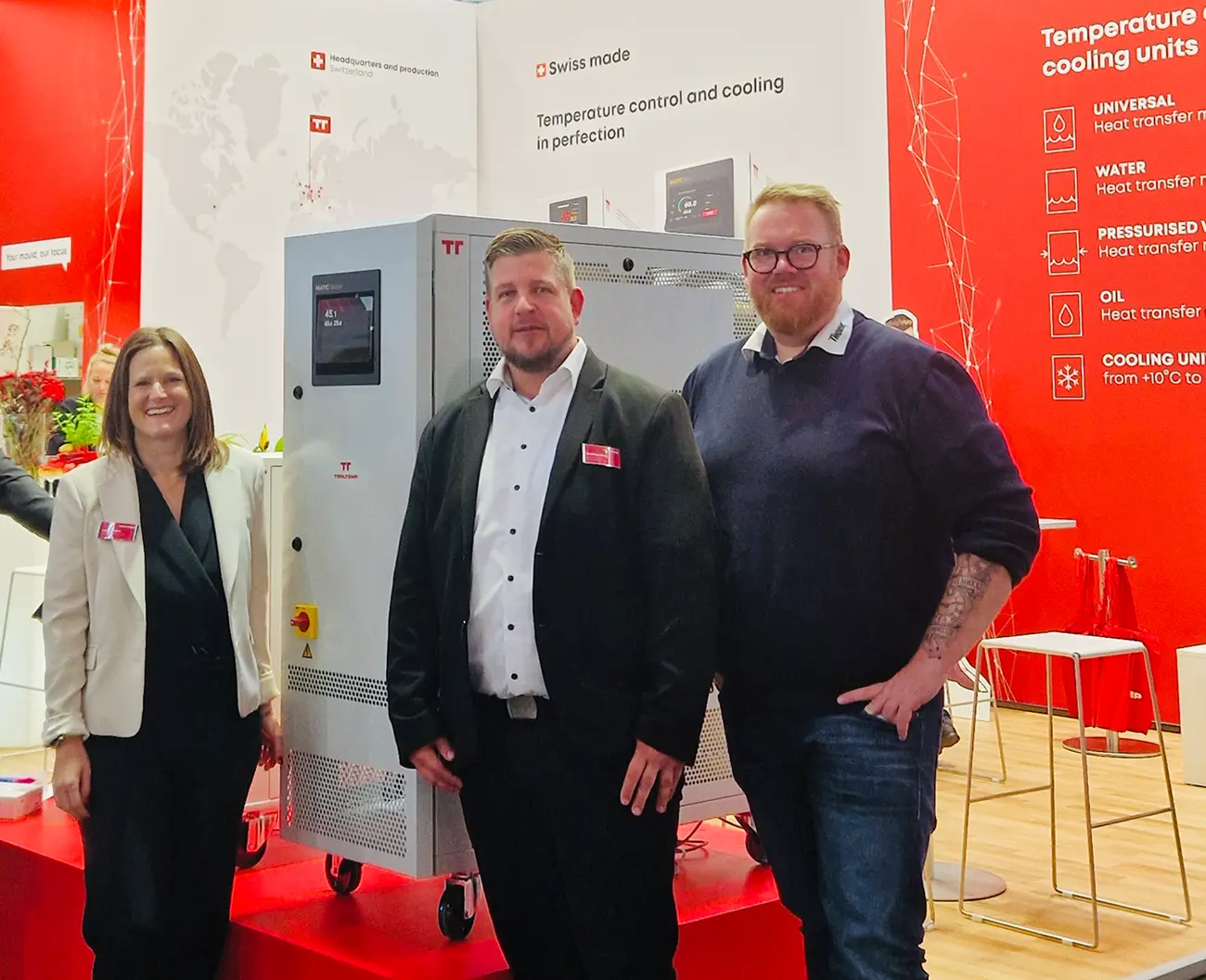 Tool-Temp: Jasmine Koller, Matthias Würth (Tool-Temp), Jesper Thorne (Thorne ApS)